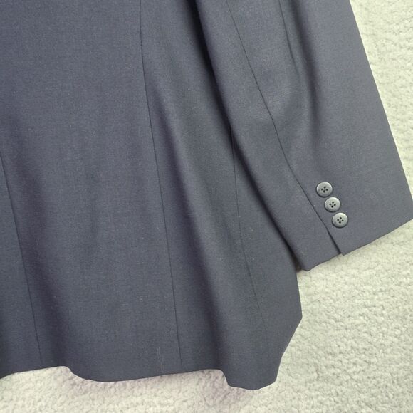 Talbots Wool Classic Blazer 16 Made In Japan Tailored Notched Lapel Navy Lined - Picture 11 of 15